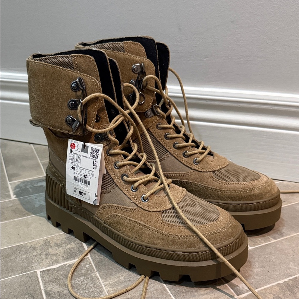 Zara Women’s Brown Lace-Up Boots